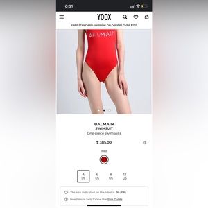 Balmain logo crystal embellished red swimsuit one piece